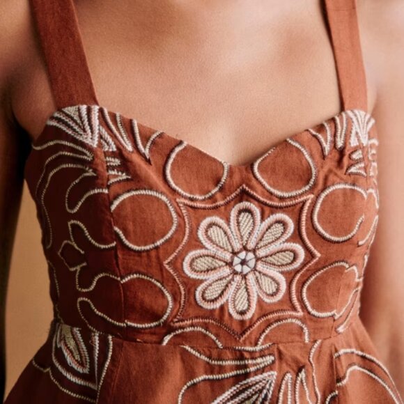 Sezane Salie Dress Terracotta - Size 2 - Picture 2 of 7